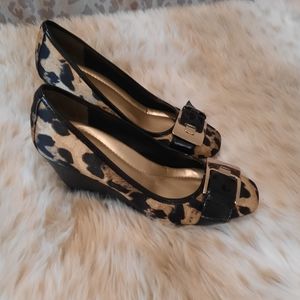 Bandolino Leopard Wedge Heels - never worn